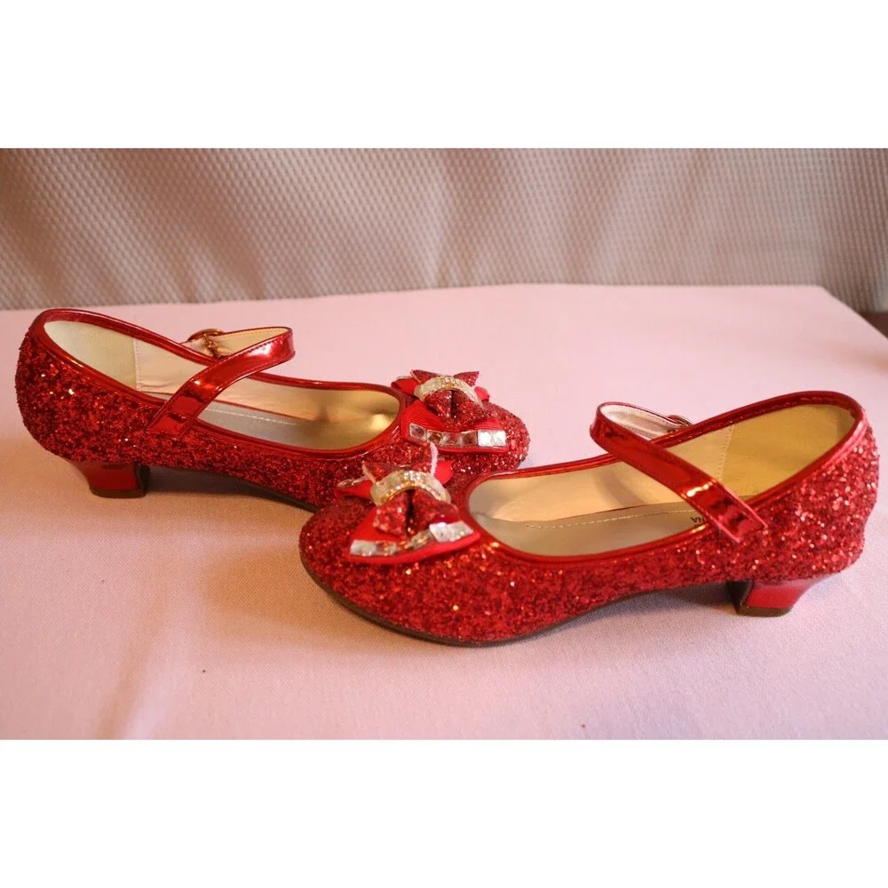 Girls Dress Shoes Party Heel Princess Flower Shoes (Big Kid) Size 38